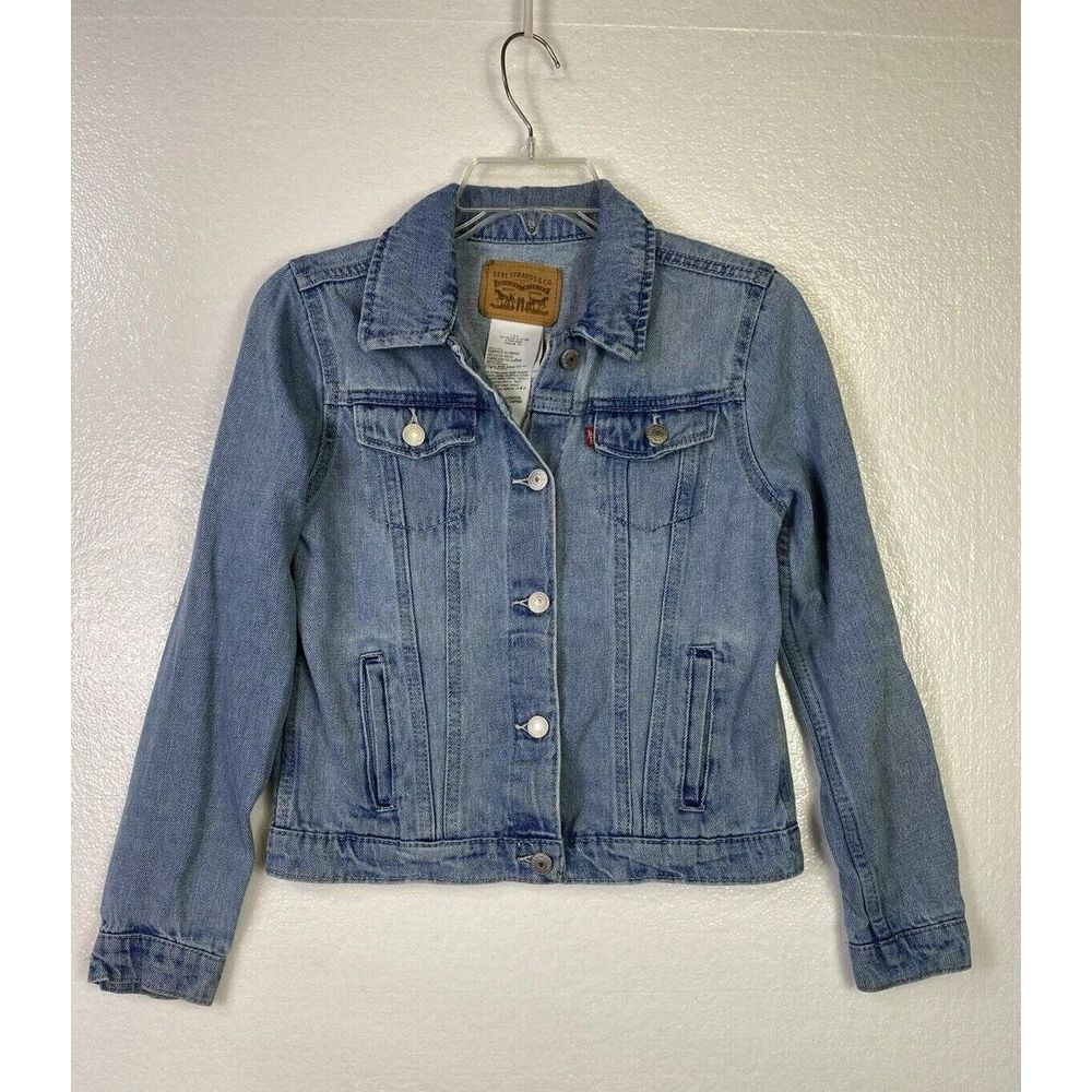 Levis Girls Juniors Jean Jacket L (12-13yrs) Light wash Retro Cowgirl Distressed
